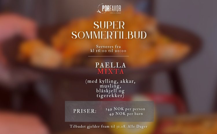 Sommer med smak av Spania – Paella Mixta hos Por Favor