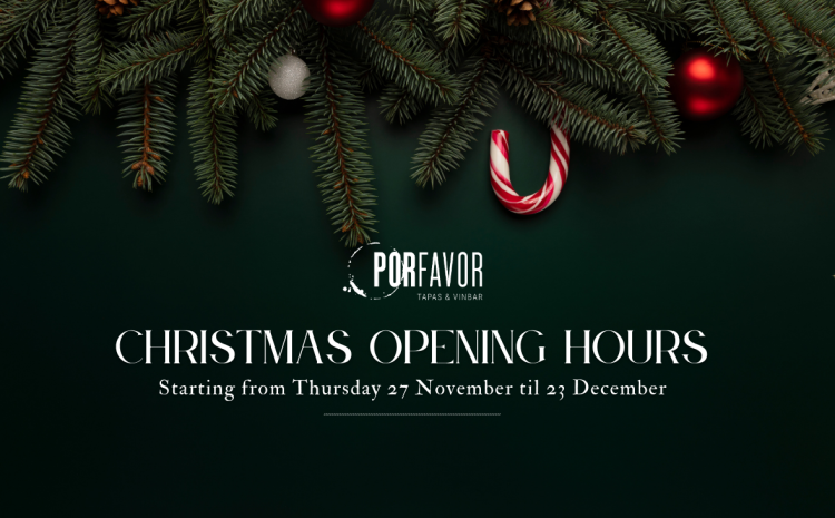  Christmas Opening Hours